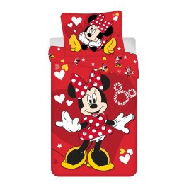 Pościel bawełniana 140x200 Myszka Mini czerwona serca Minnie Mouse poszewka 50x70 August 23