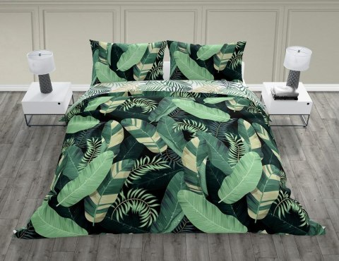 Pościel bawełniana 140x200 Trendy 011 zielona liście z jedną poszewką Faro Pościel bawełniana 140x200 Trendy 011 zielona liście z jedną poszewką Faro