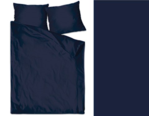 Pościel satynowa 140x200 denim jednobarwna Bielbaw Pościel satynowa 140x200 denim jednobarwna Bielbaw