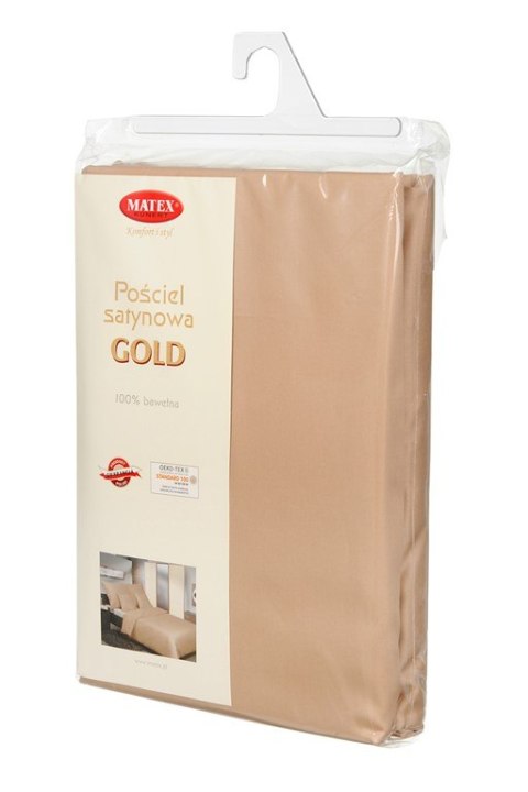 Pościel satynowa 160x200 Gold beżowa 16 z jaśkami jednobarwna Matex Pościel satynowa 160x200 Gold beżowa 16 z jaśkami jednobarwna Matex