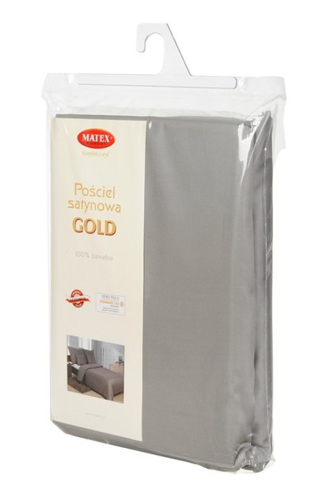 Pościel satynowa 220x200 Gold grafitowa 44 z jaśkami jednobarwna Matex Pościel satynowa 220x200 Gold grafitowa 44 z jaśkami jednobarwna Matex