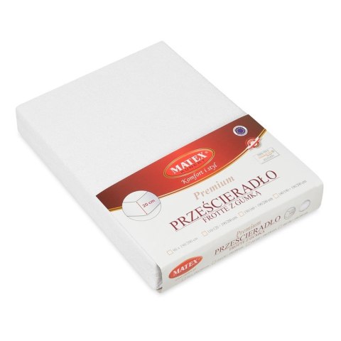 Prześcieradło frotte z gumką 120x200 białe 01 Premium Prześcieradło frotte z gumką 120x200 białe 01 Premium
