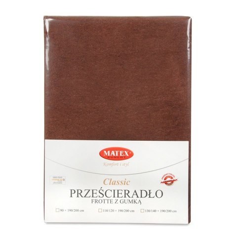 Prześcieradło frotte z gumką 120x200 czekoladowe 18 Classic Prześcieradło frotte z gumką 120x200 czekoladowe 18 Classic
