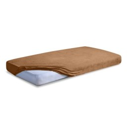 Prześcieradło frotte z gumką 140x200 brązowe 17 Premium