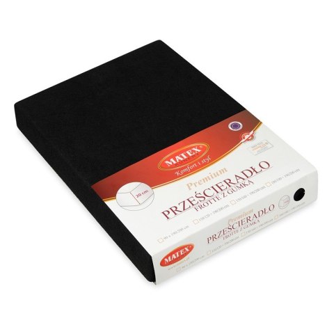 Prześcieradło frotte z gumką 140x200 czarne 48 Premium Prześcieradło frotte z gumką 140x200 czarne 48 Premium