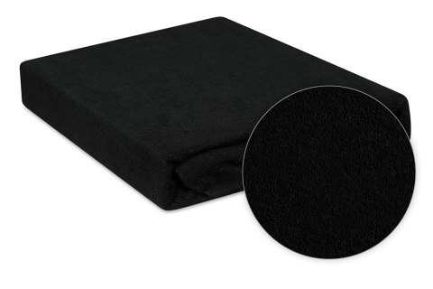 Prześcieradło frotte z gumką 180x200 czarne 48 Premium Prześcieradło frotte z gumką 180x200 czarne 48 Premium