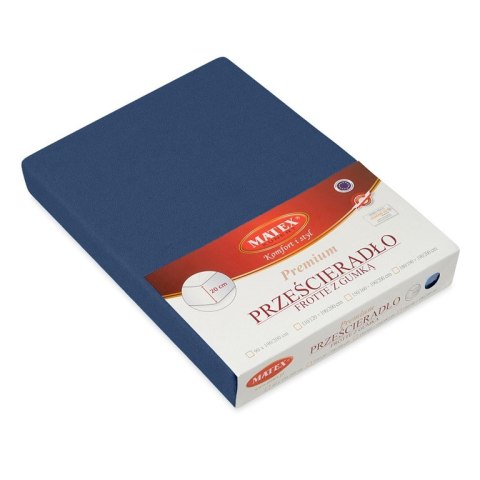 Prześcieradło frotte z gumką 90x200 granatowe 47 Premium Prześcieradło frotte z gumką 90x200 granatowe 47 Premium