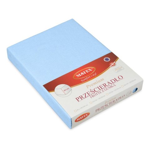 Prześcieradło frotte z gumką 90x200 niebieskie jasne 24 Premium Prześcieradło frotte z gumką 90x200 niebieskie jasne 24 Premium