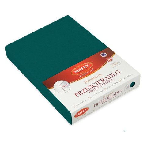 Prześcieradło frotte z gumką 90x200 zielone butelkowe 34 Premium Prześcieradło frotte z gumką 90x200 zielone butelkowe 34 Premium