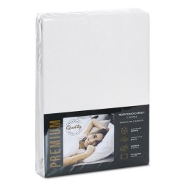 Prześcieradło jersey 4 z gumką 160x200 białe na wysoki materac 30 cm 190 g/m2 Eurofirany