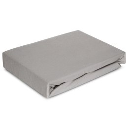 Prześcieradło jersey 4 z gumką 220x200 srebrne na wysoki materac 30 cm 190 g/m2 Eurofirany