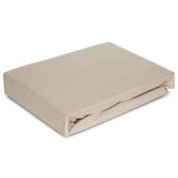 Prześcieradło jersey 4 z gumką 240x220 beżowe na wysoki materac 30 cm 190 g/m2 Eurofirany