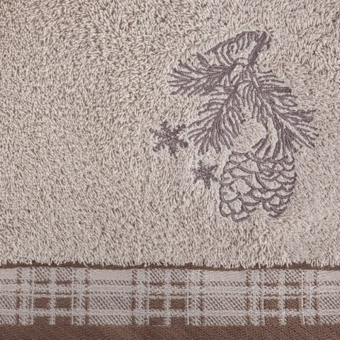 Ręcznik Holly 50x90 beżowy świąteczny 02 480 g/m2 Eurofirany Ręcznik Holly 50x90 beżowy świąteczny 02 480 g/m2 Eurofirany