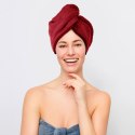 Turban kąpielowy 65x23 czerwony frotte new ręcznik do włosów na głowę Turban kąpielowy 65x23 czerwony frotte new ręcznik do włosów na głowę