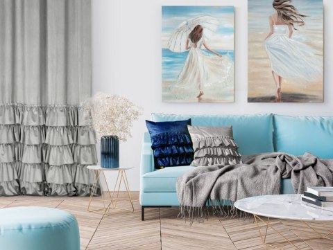 Koc bawełniany akrylowy 130x170 Palermo stalowy Eurofirany Koc bawełniany akrylowy 130x170 Palermo stalowy Eurofirany
