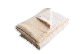 Kocyk 75x100 Muslin Designe beżowy biały w różyczki BabyMatex