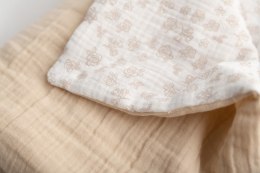 Kocyk 75x100 Muslin Designe beżowy biały w różyczki BabyMatex