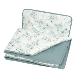 Kołdra 80x100 poduszka 30x40 muślinowa zielona beżowa kwiaty Muslin design komplet