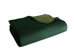 Narzuta dekoracyjna 170x210 Jodełka zielona butelkowa Beddo 004 dwustronna na łóżko