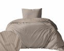 Pościel adamaszkowa 140x200 taupe beżowa ciemna jednobarwna paski 1 cm Pure Pościel adamaszkowa 140x200 taupe beżowa ciemna jednobarwna paski 1 cm Pure
