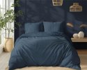 Pościel adamaszkowa 180x200 denim granatowa jednobarwna paski 1 cm Pure Pościel adamaszkowa 180x200 denim granatowa jednobarwna paski 1 cm Pure