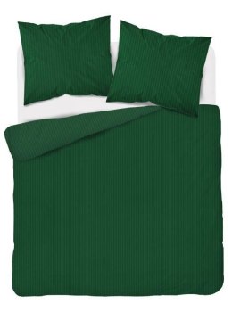 Pościel adamaszkowa 180x200 zielona ciemna jednobarwna paski 1 cm Pure