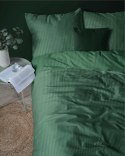 Pościel adamaszkowa 180x200 zielona ciemna jednobarwna paski 1 cm Pure