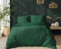 Pościel adamaszkowa 180x200 zielona ciemna jednobarwna paski 1 cm Pure