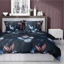 Pościel satynowa 140x200 4769 B granatowa kwiaty Home Satin 54