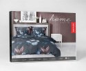 Pościel satynowa 140x200 4769 B granatowa kwiaty Home Satin 54