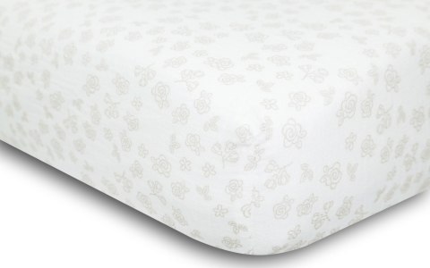 Prześcieradło muślinowe z gumką 60x120 kwiatki Muslin Design Prześcieradło muślinowe z gumką 60x120 kwiatki Muslin Design