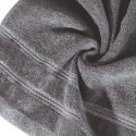 Ręcznik Glory 1 70x140 stalowy z welurową bordiurą i błyszczącą nicią 500g/m2 Eurofirany