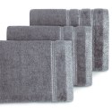 Ręcznik Glory 1 70x140 stalowy z welurową bordiurą i błyszczącą nicią 500g/m2 Eurofirany