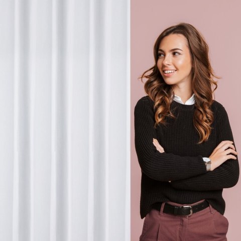 Firana 135x270 Arleta biała gładka gotowa na taśmie F10 Eurofirany Firana 135x270 Arleta biała gładka gotowa na taśmie F10 Eurofirany