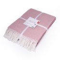 Koc bawełniany akrylowy 150x200 różowy z frędzlami jacquard 126jb Koc bawełniany akrylowy 150x200 różowy z frędzlami jacquard 126jb