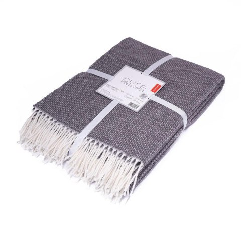 Koc bawełniany akrylowy 150x200 szary z frędzlami jacquard 126jb Koc bawełniany akrylowy 150x200 szary z frędzlami jacquard 126jb