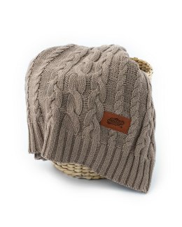 Kocyk bawełniany Mayamoo 80x100 05 szary ciemny taupe w pudełku 470g/m2