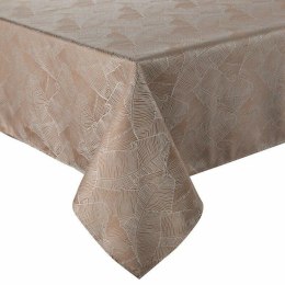 Obrus 140x220 Isla beżowy ciemny wzór żakardowy Eurofirany