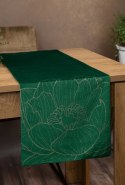 Obrus bieżnik 35x140 Blink 13 zielony ciemny złoty kwiat welurowy Eurofirany Obrus bieżnik 35x140 Blink 13 zielony ciemny złoty kwiat welurowy Eurofirany