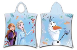 Poncho dla dzieci 50x115 Frozen Kraina Lodu niebieskie ręcznik z kapturem dziecięce August 23