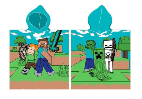 Poncho dla dzieci 50x115 Minecraft ręcznik z kapturem dziecięce Summer C23 Poncho dla dzieci 50x115 Minecraft ręcznik z kapturem dziecięce Summer C23