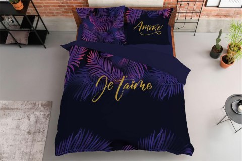 Pościel bawełniana 220x200 Je t`aime fioletowe liście czarna granatowa 4415 A Holland Home 45 Pościel bawełniana 220x200 Je t`aime fioletowe liście czarna granatowa 4415 A Holland Home 45