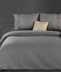 Pościel bawełniana 220x200 Lana 1 szara ciemna z koronką haftowana jednobarwna Premium Eurofirany Pościel bawełniana 220x200 Lana 1 szara ciemna z koronką haftowana jednobarwna Premium Eurofirany
