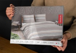 Pościel bawełniana 220x200 Pasy kawa beżowa jasna brązowa 4656 B Bawełna 37