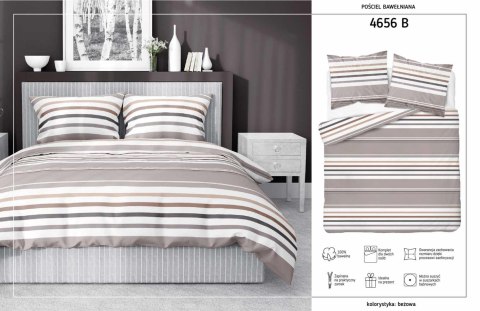 Pościel bawełniana 220x200 Pasy kawa beżowa jasna brązowa 4656 B Bawełna 37 Pościel bawełniana 220x200 Pasy kawa beżowa jasna brązowa 4656 B Bawełna 37