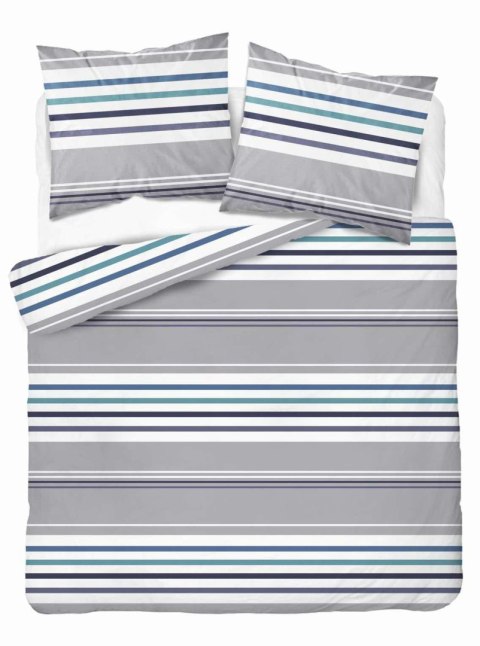Pościel bawełniana 220x200 Pasy paski szara niebieska 4656 A Bawełna 37 Pościel bawełniana 220x200 Pasy paski szara niebieska 4656 A Bawełna 37