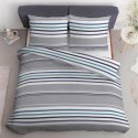Pościel bawełniana 220x200 Pasy paski szara niebieska 4656 A Bawełna 37 Pościel bawełniana 220x200 Pasy paski szara niebieska 4656 A Bawełna 37