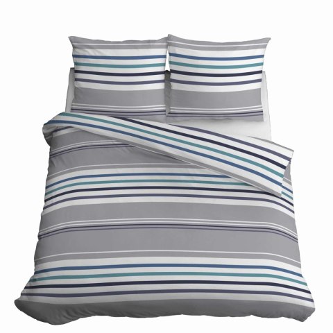 Pościel bawełniana 220x200 Pasy paski szara niebieska 4656 A Bawełna 37 Pościel bawełniana 220x200 Pasy paski szara niebieska 4656 A Bawełna 37