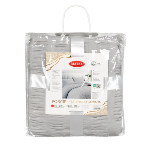 Pościel gofrowana 160x200 szara 42 satynowa Matex Pościel gofrowana 160x200 szara 42 satynowa Matex
