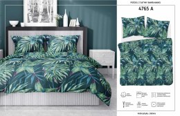 Pościel satynowa 180x200 4765 A zielona liście Home Satin 54